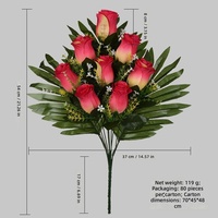 Buket Kuncup Mawar 8 Kepala Berbentuk Kipas Bunga Sutra Buatan Tangan Gaya Minimalis Modern Dekorasi Rumah Hari Valentine yang Meriah