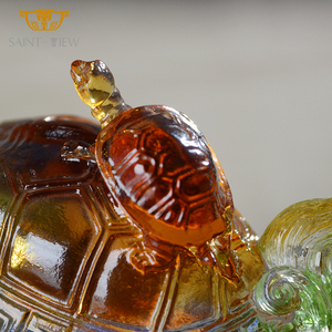 Colored Glazed Liuli Fengshui Dragon Turtle <strong>Mother</strong> and <strong>Son</strong> Tortoise Feng Shui Decoration Wholesale - Product Image 5