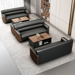 أريكة تنفيذية فاخرة عصرية ورفيعة اللون الرمادي الداكن ، كرسي كهربائي للمكتب ، أريكة مكتبية ذات مقعدين ، أريكة منحنية للمكتب - Product Image 3