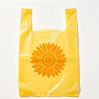 Sac de courses en PEHD jaune à motif végétal frais, sac de transport en plastique personnalisé avec logo pour l'exportation en Afrique