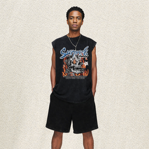 Chaleco Oversize Lavado con Gráfico de <span class=keywords><strong>Castillo</strong></span> Oscuro, Luna y Brújula, Estilo Retro Gótico Streetwear, con Texto 'Dawn Light', Top Hip Hop para <span class=keywords><strong>Hombre</strong></span>, Almacén de EE. UU. - Product Image 4