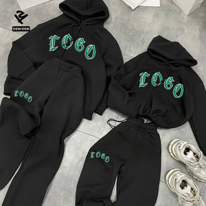 Conjunto de Dos Piezas de Felpa Personalizado para Parejas, Estilo Urbano, Sudadera Holgada con Hombros Caídos y Pantalones Deportivos, Conjuntos para Mujer - Product Image 6