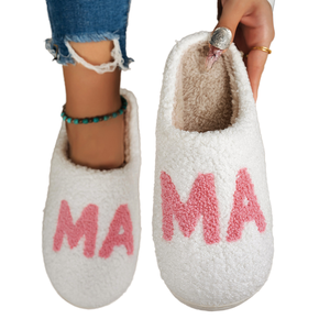 2025 Trendy MAMA House Sherpa for Pink for Slippers Memory Foam Plush Fuzzy Cozy for Slippers for Mom Mesh PVC PU Lining Winter - Product Image 4