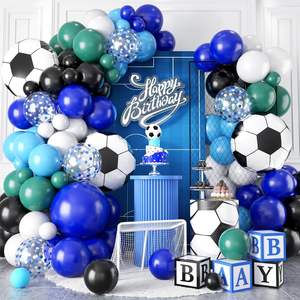 Nuevo Tema de fútbol juego de cadena de globos azul y blanco fiesta de cumpleaños partido <span class=keywords><strong>foto</strong></span> decoración diseño de escena - Product Image 1
