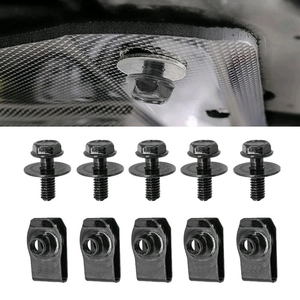 5 peças Parafusos de Fixação e Presilhas em U M6 para Tampa do Motor e Protetor de Respingos Automotivo - Product Image 1
