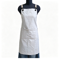 Tablier de travail en toile uni simple et durable avec poches tendance pour café, restauration, serveur – Circonférence de la taille