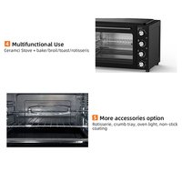 Four à convection électrique 35L avec boîtier métallique et double plaque céramique, fonctions de cuisson et de grillage