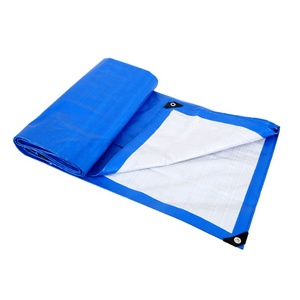 120g bleu blanc imperméable <span class=keywords><strong>toile</strong></span> tissu pluie tissu rayé PE bâche - Product Image 3