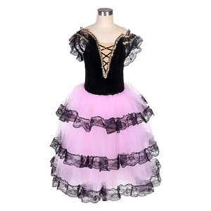 Abito da ballo per bambine, stile a spalline, costume da spettacolo professionale per ragazze, Don Chisciotte, Spagna, competizione, rosso, seta/cotone - Product Image 2