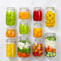 Bocaux en verre pour aliments 500ml 750ml 1500ml, bocaux de rangement de cuisine, bocaux en verre hermétiques vides, bocaux Mason en verre à couvercle à clip