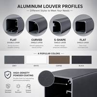 Gazebo modern bermotor dengan atap louver aluminium tahan air dan lampu LED dua warna untuk kolam renang dan teras