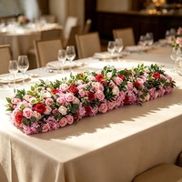 Rangs de fleurs artificielles de luxe pour centres de table, chemins de table, décorations de mariage, multicolores, taille personnalisable