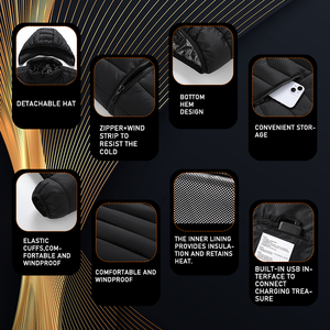 Vente en gros de vestes <span class=keywords><strong>chauffantes</strong></span> à capuche 21 zones pour hommes, coupe-vent, vêtements d'extérieur pour motos, veste chauffante électrique intelligente - Product Image 6