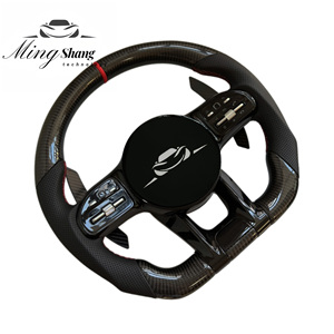 El volante deportivo de fibra de carbono de etiqueta roja es adecuado para Mercedes-Benz <span class=keywords><strong>ACSE</strong></span> Clase G GLA GLK GLC GLB ML CLA GL CLS SLC GT - Product Image 1