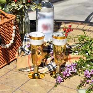 Elegant Eco-friendly Clear Plastic Goblets, Premium Design <strong>Champagne</strong> <strong>Flutes</strong> for Weddings, Home Parties &amp; Hotels - Product Image 5