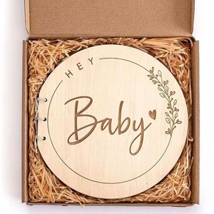 Cartes de jalons de développement pour bébé en peuplier personnalisées en gros, accessoires de photographie pour nouveau-nés en bois, décoration intérieure, annonce de <span class=keywords><strong>naissance</strong></span> pour baby shower - Product Image 4