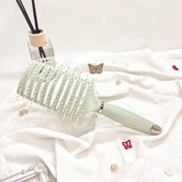 Brosse démêlante pour cheveux avec poignée en plastique ventilée et dents ajourées pour coiffure