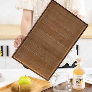 Bandeja rectangular de bambú de estilo japonés para uso doméstico, para servir desayuno, té, café, pastel, pan, utensilios para té, barbacoa, diseño elegante - Product Image 1