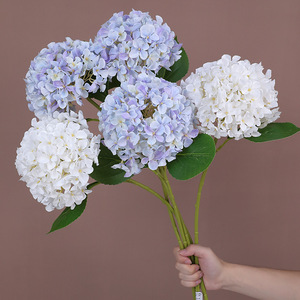 <b>Artificial</b> Hydrangea Flowers Silk Large <b>Bouquet</b> High Simulation Home Decoration Wedding Props - Product Image 3