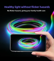 Bande LED RGB adressable COB 5 mm 5V 12V à contrôle ponctuel unique programmable sur mesure pour la décoration d'ambiance de bureau