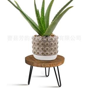 Solid Wood Flower Pot Shelf Round Wooden <b>Stool</b> Succulent Planter Decorative Base <b>Bathroom</b> Storage Minimalist Design - Product Image 5