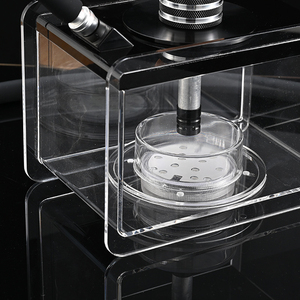 Botella de agua cuadrada grande de acrílico negra con LED para jóvenes, utensilios de bar, pipa de un solo tubo, accesorios para fumar - Product Image 4