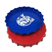 Plateau de service rond en métal en bois et plastique, grand plateau de service rond en métal, plateau de service de bar, plateau de service de bière