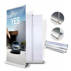 Support de bannière rétractable portable avec rouleau pour exposition en <span class=keywords><strong>extérieur</strong></span>, affichage déroulant pour impressions d'affiches - Product Image 1