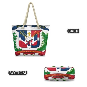 Bolsa de Mano Grande de Moda, Tejida en Cáñamo y Poliéster, con Estampado de República <span class=keywords><strong>Dominicana</strong></span>, para la Escuela, el Trabajo y <span class=keywords><strong>Viajes</strong></span> - Product Image 3
