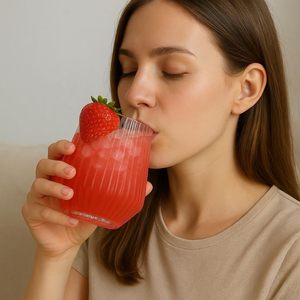12Oz Stemless Ribbed Wine <strong>Glasses</strong> Disposable <strong>Plastic</strong> Whiskey Cups for Champagne, Catering, Weddings, Parties - Product Image 5