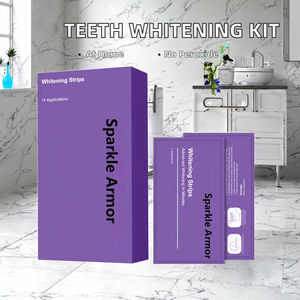 Kit de bandes de <span class=keywords><strong>blanchiment</strong></span> des dents violettes Sparkle Armor OEM 28 paires d'accessoires de marque personnalisés multi-usages sans peroxyde à usage domestique - Product Image 2