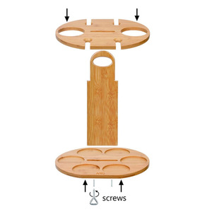 Portabottiglie piccolo controsoffitto con supporto in vetro portabottiglie per vino portabottiglie in bambù da cucina - Product Image 6