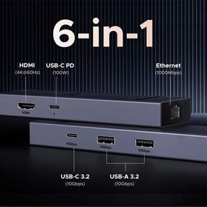 Ugreen Revodok Pro 6 In 1 Pd 100W Usb C Docking Station 4K 60Hz Monitor Display 10Gbps Overdracht Data Usb Hub Voor Macbook Ipad - Product Image 4