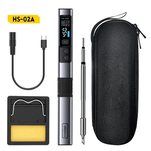 New Fnirsi HS-02 Soldering Iron 100W Max Portable Intelligent Electric Soldering Iron With Screen Display Smart Rapid Heating