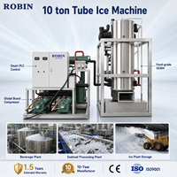Machine à glace industrielle automatique de 10 tonnes pour tubes, qualité alimentaire, glace creuse cristalline, usine de production de glace de 10 tonnes pour les entreprises