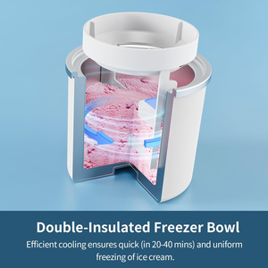 <span class=keywords><strong>Machine</strong></span> <span class=keywords><strong>à</strong></span> <span class=keywords><strong>crème</strong></span> <span class=keywords><strong>glacée</strong></span> automatique de style <span class=keywords><strong>Cuisinart</strong></span> 2L, minuterie programmable, 900g pour gelato maison/yaourt glacé, compacte et facile <span class=keywords><strong>à</strong></span> utiliser - Product Image 4