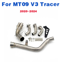 Pot d'échappement avant et intermédiaire Yamaha MT-09/FZ-09 Tracer 2020-2024 argenté avec système Slip-On