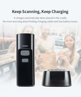 Escáner de código de barras 2D P2300 Mini con base de carga, lector de códigos QR inalámbrico Bluetooth para punto de venta, compatible con iPad y Android