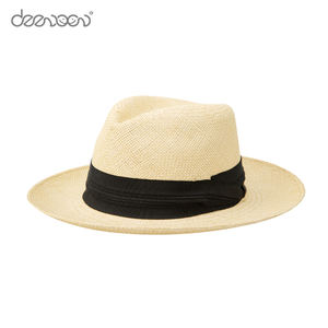 Linglong-<span class=keywords><strong>Sombrero</strong></span> de Panamá de ala ancha para hombre y mujer, <span class=keywords><strong>sombrero</strong></span> de paja marrón de lujo <span class=keywords><strong>con</strong></span> logotipo personalizado, <span class=keywords><strong>sombrero</strong></span> de paja <span class=keywords><strong>con</strong></span> cinta negra - Product Image 1