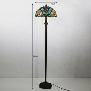 Lámpara de Pie LED Tradicional LongHuiJing de 16 Pulgadas de Altura con Pantalla de Vidrio Multicolor, Luz de Lectura de 2700K de Alto Brillo para Sala de Estar - Product Image 4