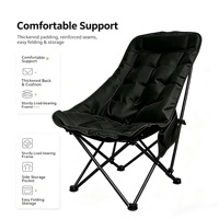 Chaise pliante rembourrée à dossier haut, portable, confortable, légère, durable, pour le camping, la pêche, le parc, la plage, le pique-nique, le jardin, moderne, pour l'extérieur