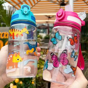 ขวดน้ำพลาสติก Tritan ปลอดสาร BPA สำหรับเล่นกีฬา ขนาด 500 มล. 800 มล. 1 ลิตร พร้อมฝาปิดหลอดดูดและห่วงหนัง ขายส่ง - Product Image 3