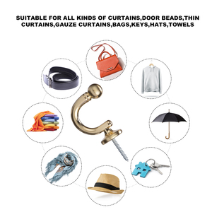 Rèm tua móc-kim loại đen cuối bóng-trang trí Tieback Tie trở lại tường móc - Product Image 3