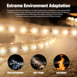 Bande lumineuse LED en silicone flexible résistante aux hautes températures 24V, étanche IP68, RA80, pour la décoration de sauna - Product Image 2