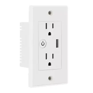 2 In 1 Tuya Wifi Smart Socket US Plug Outlet With Usb Charging Port Timing Smart Home Wireless Wall USB Power Socket 10A White