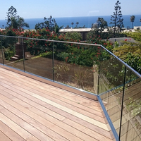 Système de balustrade en verre sans cadre moderne, clôture en verre en acier inoxydable pour balcon, escalier, bâtiment résidentiel