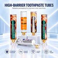 Tube de dentifrice en aluminium et plastique, emballage laminé, bouchon à vis 12,7-35 mm, impression UV, logo personnalisé, contenant pour soins bucco-dentaires