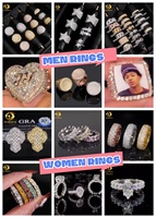 Prix abordable pas cher GRA certifié véritable 925 argent or Moissanite bague Iced Out bague en diamant Iced Out Hip Hop hommes bague