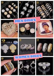 Preço barato acessível GRA Certified Real 925 Prata Ouro <span class=keywords><strong>Moissanite</strong></span> Anel Iced Out Anel De Diamante Iced Out Hip Hop Homens Anel - Product Image 6