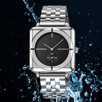 Montre de luxe Shikemei à bracelet en acier, cadran secondaire séparé, design à deux aiguilles, style décontracté et professionnel, étanche